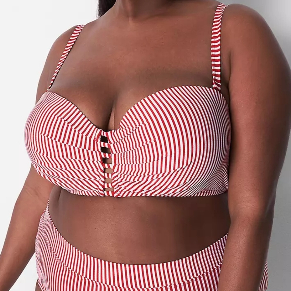 Swim By Cacique (Lane Bryant) Strappy Underwire Balconette Bikini Top 44H